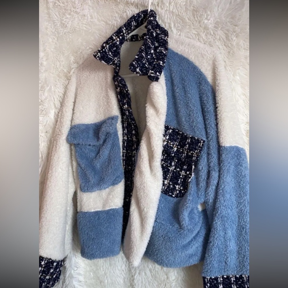 Stylish Blue and White Women's Jacket